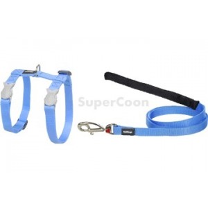 Red Dingo Cat Harness And Lead - Medium Blue